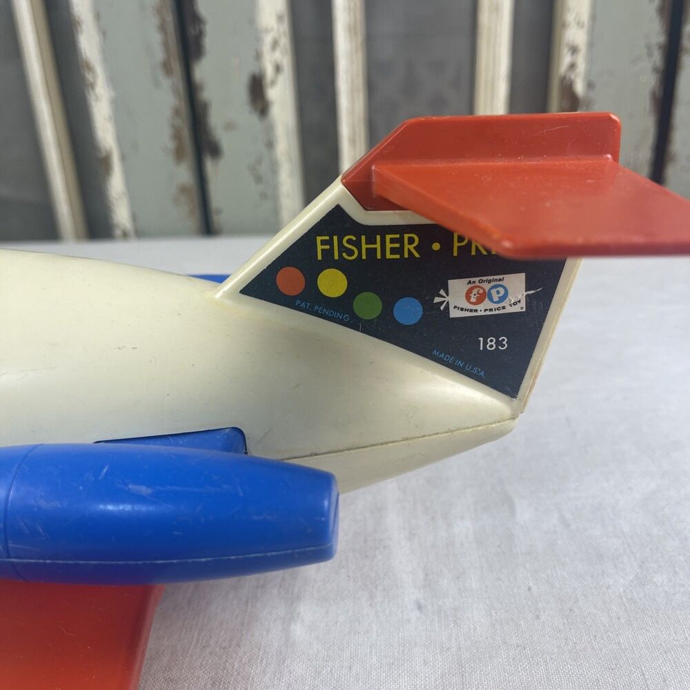1970s Fisher Price Vintage Little People Fun Toy Jet Airplane Plane  Toy - Picture 3 of 10